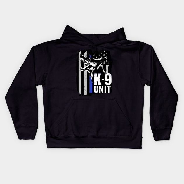 K-9 Unit - Police Unit - German Shepherd Kids Hoodie by Nartissima